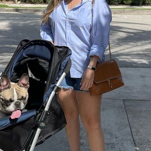 Worn once! Rebecca Minkoff medium Edie Bag cognac leather with gold trim